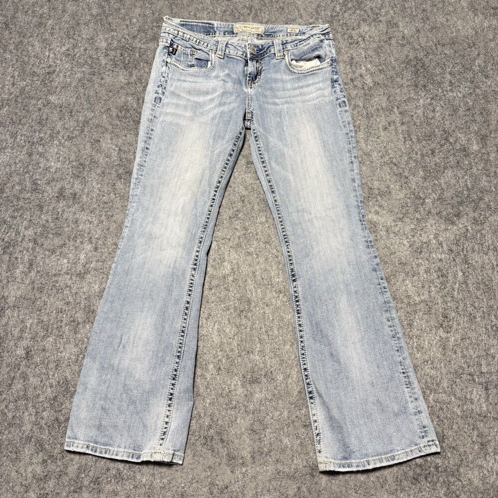 Vtg Y2K MEK Denim Capistrano Easy Low Rise Flare Jeans Embroidered Pocket 29